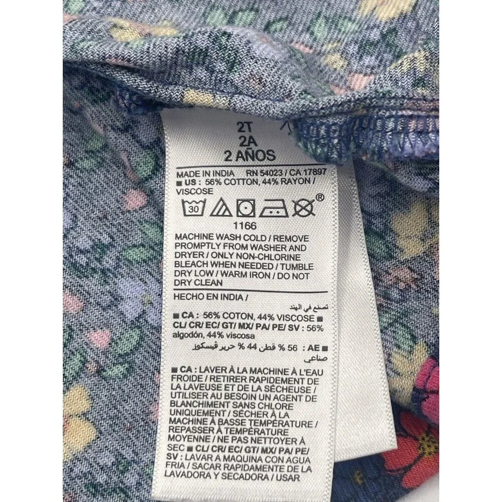 Old Navy Skirt Girls‎ Toddler Size 2t Floral Blue Pink Yellow